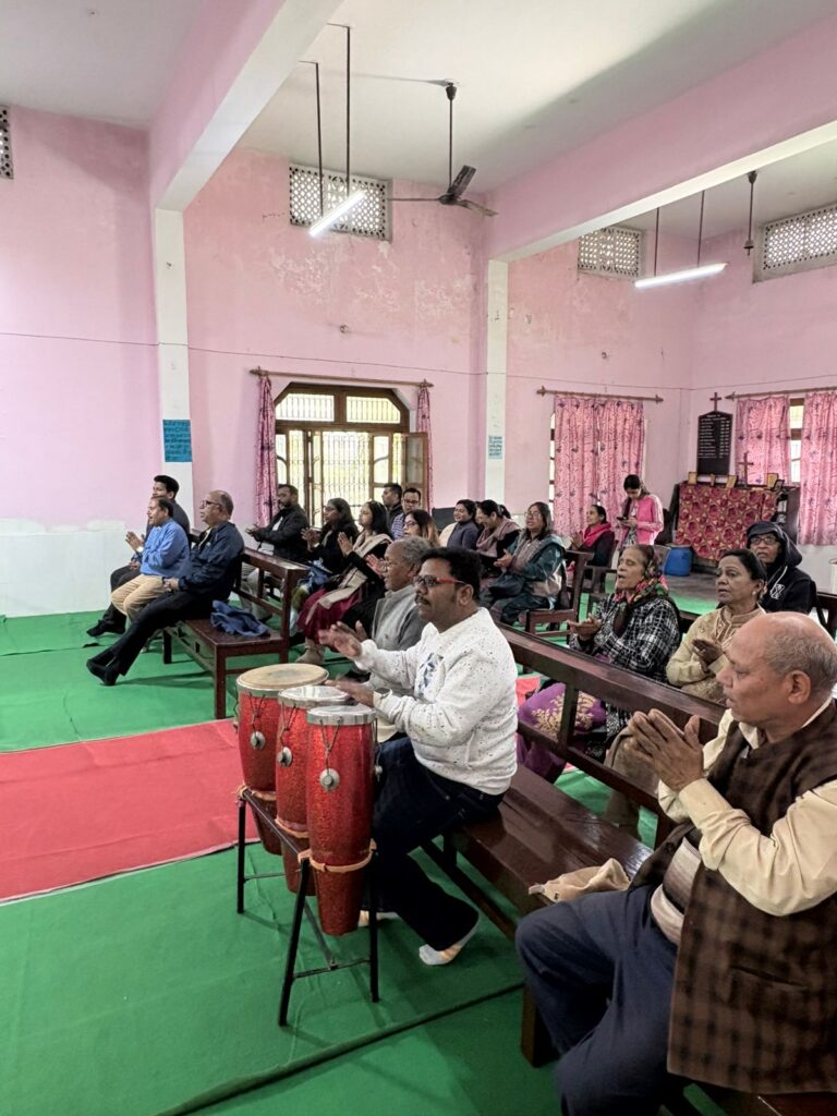Worshipping at St Thomas Church Baraut